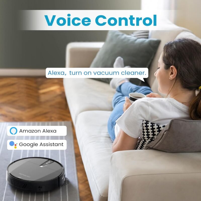 Robot Vacuum Cleaner with 3000Pa Cyclone Suction, APP/Voice/Remote Control, Automatic Self-Charging Robotic Vacuum, Scheduled Cleaning, Ideal for Pet Hair, Hard Floor, Low Carpet - Image 5