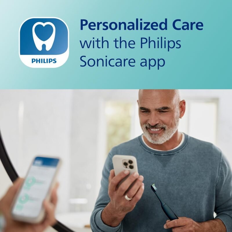 Philips Sonicare DiamondClean Smart 9500 Electric Toothbrush, Sonic Toothbrush with App, Pressure Sensor, Brush Head Detection, 5 Brushing Modes and 3 Intensity Levels, Black, Model HX9923/11 - Image 5