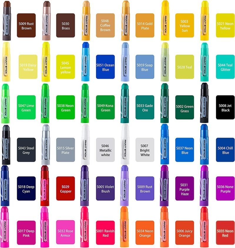 JOYIN 36 Colors Assorted Washable Tempera Paint Sticks, Quick Drying and No Mess Paint Sticks for Arts and Crafts Project, Art Easter Gifts for your Kids and Artists - Image 5
