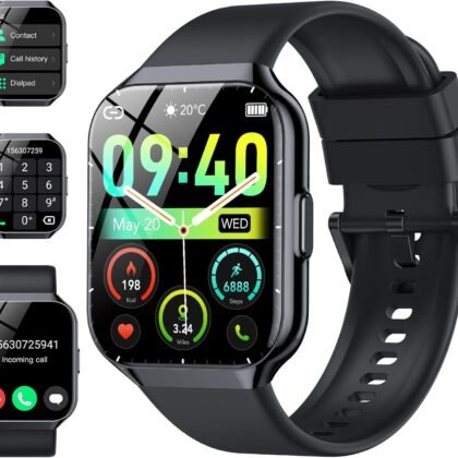 Smart Watch for Men Women, 1.96" Smartwatch (Answer/Make Call), IP68 Waterproof Fitness Tracker, 112+ Sport Modes Smartwatches for Android iOS, Black​