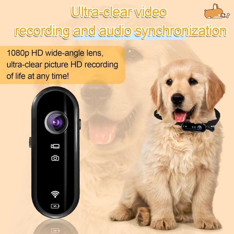 Dog Collar Camera, HD 1080P Pet Collar Camera with Phone App, 360° Rotating Cat Collar Camera with 32GB SD, Mini Action Camera for Video Records Pets Dogs Cats Indoor Outdoor Present White - Image 4