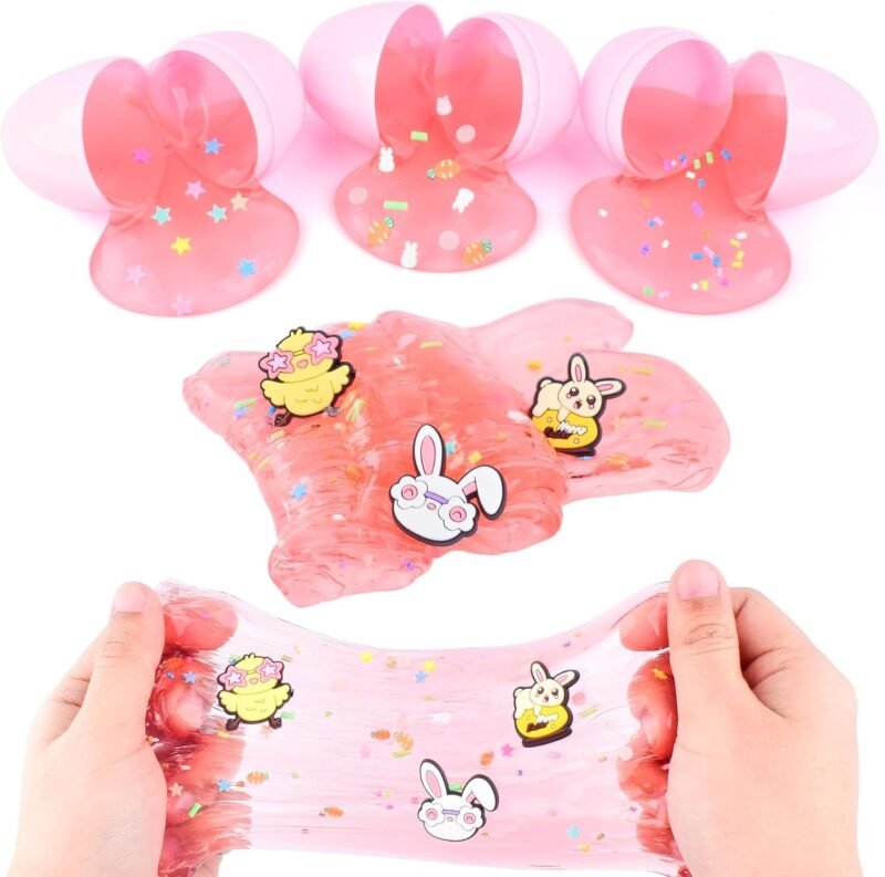 15 Pack Easter Egg Slime Kit, Fun & Stretchy Slime for Kids, Stress Relief Toy, Rabbit, Egg Charms, Easter Basket Stuffers, Birthday Gifts for Girls Boys, DIY Party Favors - Image 7