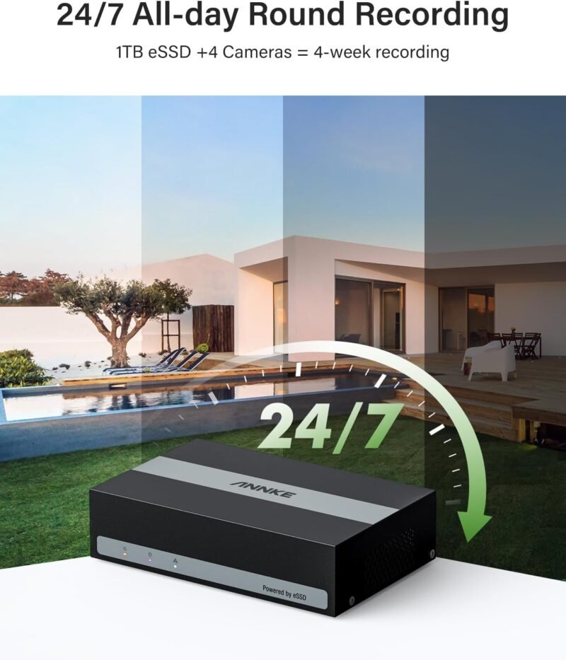 ANNKE Security Camera System, 3K Lite 5-in-1 H.265+ 8CH eDVR with 1TB eSSD and (4) 1080p (2MP) Weatherproof Surveillance Wired Cams, AI Human/Vehicle Detection, 100ft Night Vision, Email Alert - Image 7