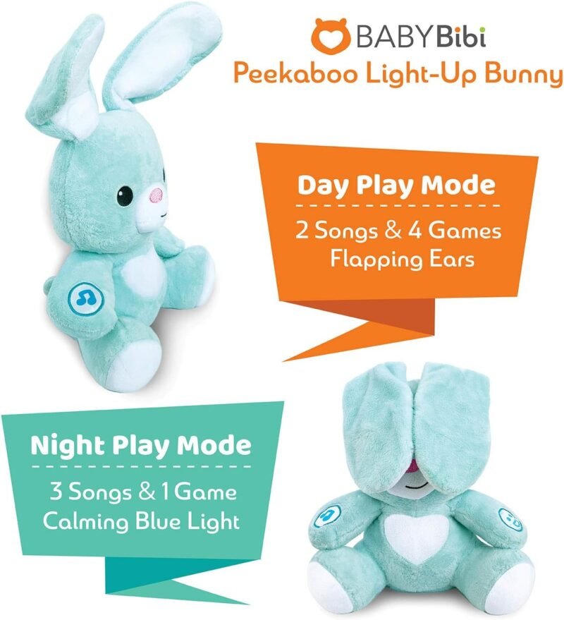 BabyBibi Easter Bunny Stuffed Animal - Interactive Soft Plush Peekaboo Bunny, 16" Tall - Peek a Boo Easter Toy for Ages 6 Months to 5 Year Old - Image 5