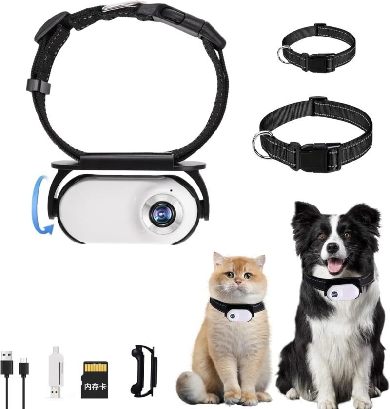 Pet Camera Collar with Video Record Sport Cam,Action Cameras for Dog and Cat Go Pro,Suitable for 15-120 Pounds 02
