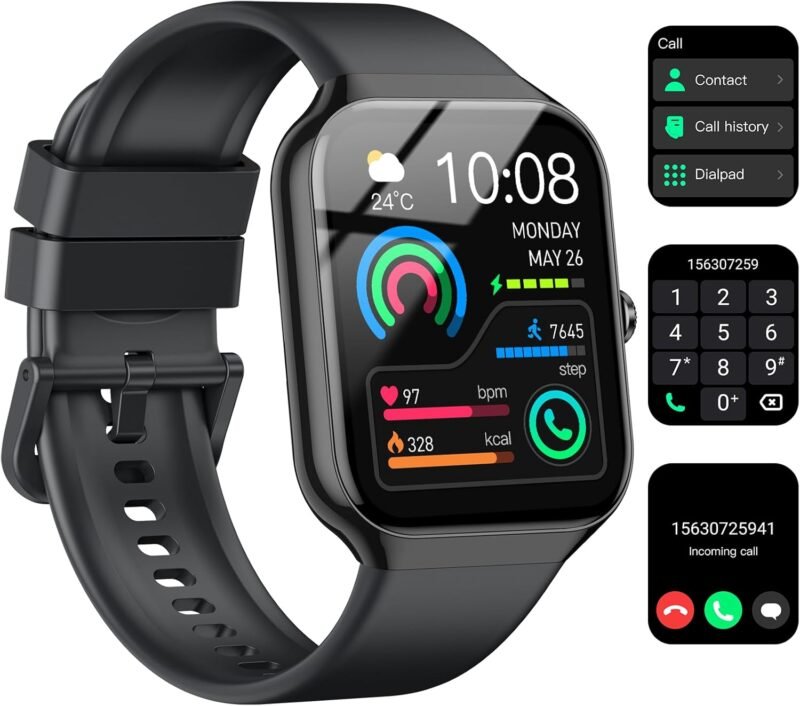 Smart Watch for Men Women, 1.96"HD Smartwatch (Answer/Make Call) with Heart Rate/Sleep Monitor/Spo2/Pedometer, 2025 New Fitness Watch 113+ Sport Modes, IP68 Waterproof Activity Tracker for Android iOS