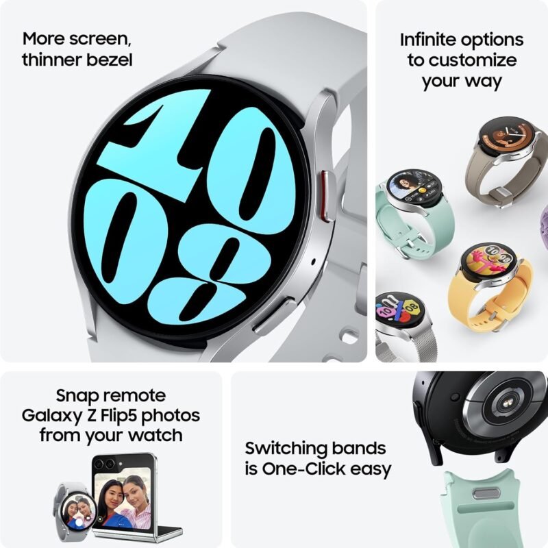 Samsung Galaxy Watch 6 44mm Bluetooth Smartwatch, Fitness Tracker, Personalized HR Zones, Advanced Sleep Coaching, Heart Monitor, BIA Sensor, Health Wellness Insights, Big Screen, US Version, Graphite - Image 2