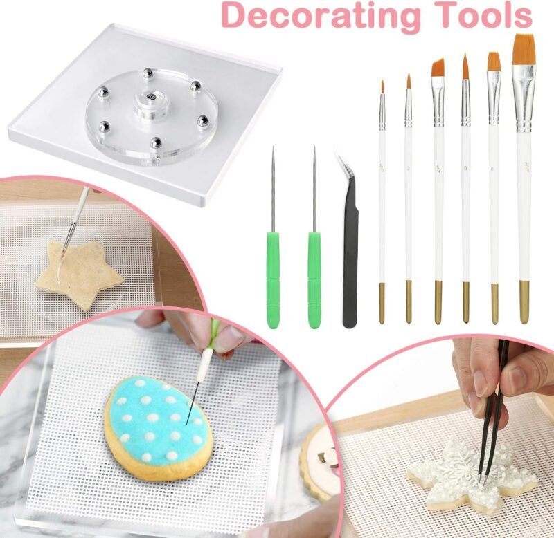 188pcs Cookie Decorating Supplies Kit(ALL-IN-ONE),with 12pcs holiday cookie cutter,Mixing Tools,Piping Tools,Decorating Tools and 100pcs Cookies Bags for Beginners and Decorator - Image 4