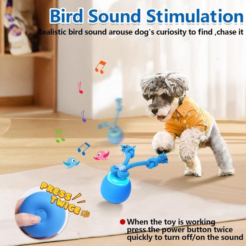 Interactive Dog Toys, Moving Dog Ball with Touch Activated, Active Rolling Ball for Puppy and Medium Dogs, Squeaky, USB Rechargeable - Image 4
