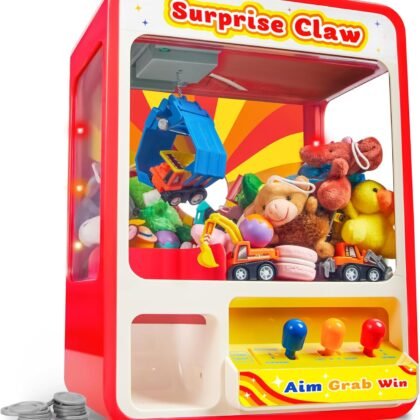 JOYIN Claw Machine Arcade Toy with LED Light & Adjustable Sound, Rechargable Dispenser Toys Mini Vending Machine for Kids - Perfect Christmas & Birthday Big Gifts for Kids, Ages 3+
