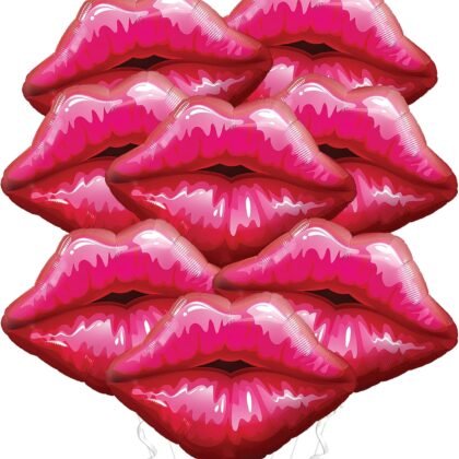 KatchOn, Red Lip Balloons Decorations - 30 Inch, Pack of 8 | Kiss Balloons | Lips Balloons for Bachelorette Party Decorations | Lip Foil Balloons for Anniversary Decorations | Lip Shaped Balloons