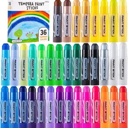 JOYIN 36 Colors Assorted Washable Tempera Paint Sticks, Quick Drying and No Mess Paint Sticks for Arts and Crafts Project, Art Easter Gifts for your Kids and Artists