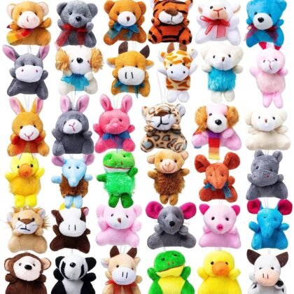 JOYIN 36 Pack Mini Animal Plush Toy Assortment (36 Units 3" Each),Bulk Stuffed Animals Party Favors for Kids, Small Animals Plush Keychain Decoration, Carnival Prizes, Valentine's Day Party Favors