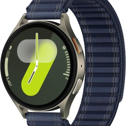 SAMSUNG Galaxy Watch 7 Bespoke Edition 44mm Bluetooth AI Smartwatch w/Energy Score, Wellness Tips, Heart Rate, Sleep, Fitness Tracker, Navy Fabric Brand, Green, US Version, 1Yr Manufacturer Warranty
