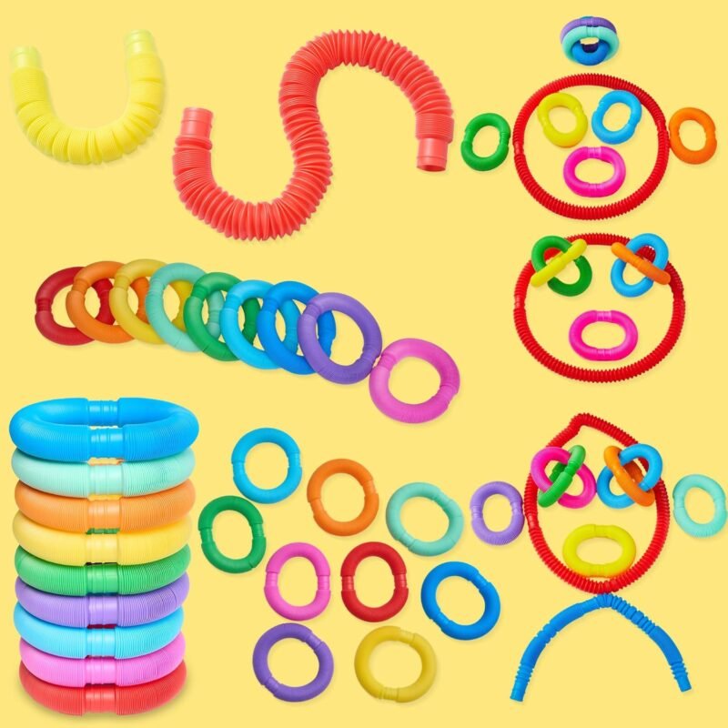 JOYIN 36 Pack Pop Tubes, Sensory Toys (Large) Fidget Toys Party Favors - 9 Colors, Creativity Learning & Fun for Toddler Kids - Perfect for Party, Goodie Bags Stuffers, Classroom School Reward - Image 8