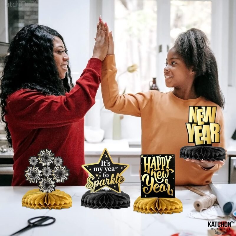 KatchOn, Huge New Years Centerpieces for Tables - Pack of 9 | New Years Table Decorations 2025, Happy New Years Decorations 2025 | New Years Eve Centerpieces for New Years Eve Party Supplies 2025 - Image 8