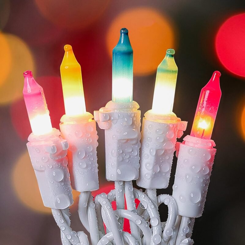 Christmas Decorations Mini String Lights,13feet 50Count Light Set on White Wire Plug in End-to-End Connectable for Indoor Outdoor Party Yard Garden Patio Home Easter Decor, Multicolored