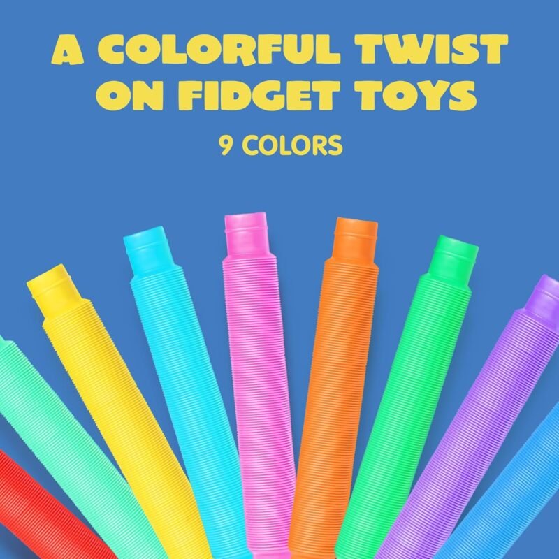 JOYIN 36 Pack Pop Tubes, Sensory Toys (Large) Fidget Toys Party Favors - 9 Colors, Creativity Learning & Fun for Toddler Kids - Perfect for Party, Goodie Bags Stuffers, Classroom School Reward - Image 3