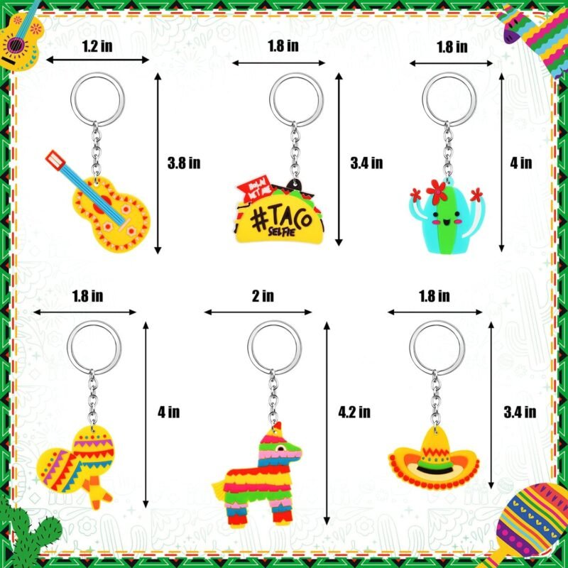ZAUGONTW Fiesta Party Keychain - Cinco De Mayo, Mexican Birthday Party Keychain - Image 2