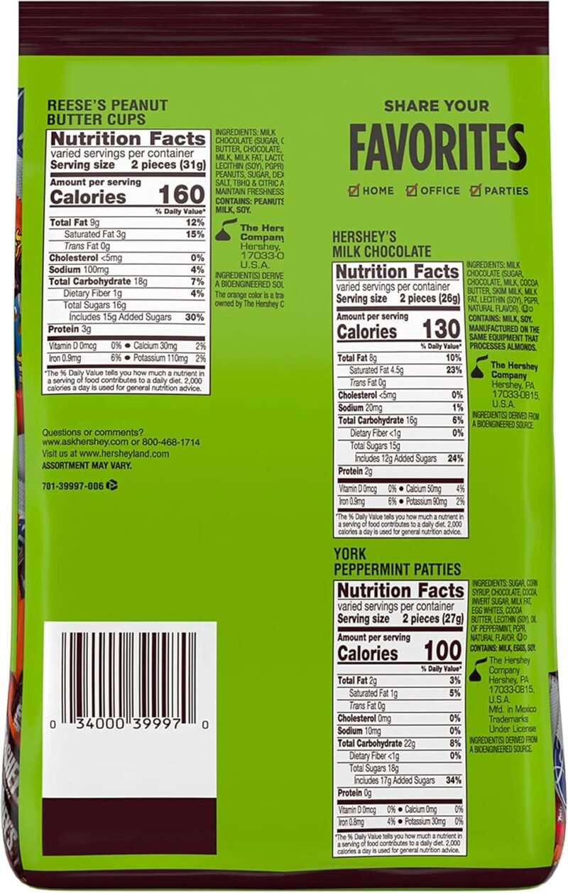 Hershey Assorted Chocolate Flavored Snack Size, Candy Party Pack, 33.43 oz - Image 3