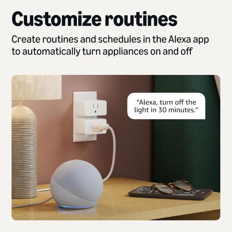 Amazon Basics Smart Plug, Works with Alexa Only, 2.4 GHz Wi-Fi, No Hub Required, 4 Pack, White - Image 4