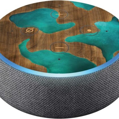 Head Case Designs Officially Licensed Alyn Spiller Aqua Art Mix Matte Vinyl Sticker Skin Decal Cover Compatible with Amazon Echo Dot (3rd Gen) - Skin only Echo Dot (3rd Gen) is NOT Included