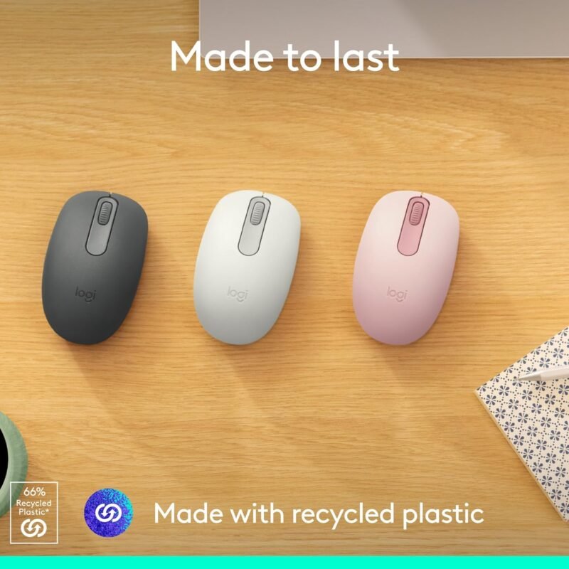 Logitech M196 Bluetooth Wireless Mouse, Compact and Portable Mouse for Laptops, Tablets and More, 12-Month Battery, Smooth Tracking, Compatible with PC and Mac, Windows and macOS - Rose - Image 4