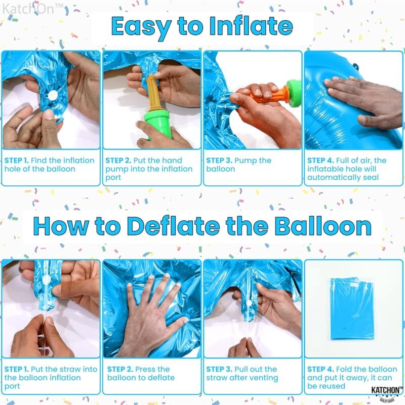 KatchOn, Giant Blue Five Balloon Number - 40 Inch | Number 5 Balloon, 5th Birthday Decorations for Boys | Blue 5 Shark number Balloons | 5 Year Old Balloon for Birthday party | Anniversary Supplies - Image 5