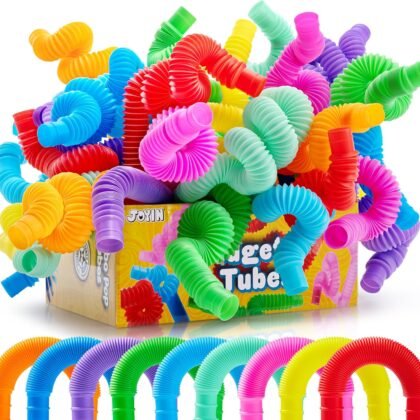 JOYIN 36 Pack Pop Tubes, Sensory Toys (Large) Fidget Toys Party Favors - 9 Colors, Creativity Learning & Fun for Toddler Kids - Perfect for Party, Goodie Bags Stuffers, Classroom School Reward