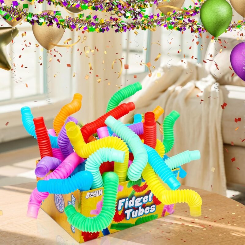 JOYIN 36 Pack Pop Tubes, Sensory Toys (Large) Fidget Toys Party Favors - 9 Colors, Creativity Learning & Fun for Toddler Kids - Perfect for Party, Goodie Bags Stuffers, Classroom School Reward - Image 6