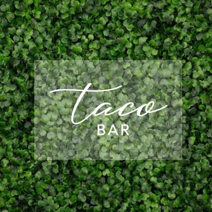 Andaz Press Taco Bar Acrylic Sign, 7.5 x 11 Inch, Stand Included, Signage for Wedding, Bridal Shower, Bachelorette, Engagement, Birthday, Baby Shower, Fiesta, Cinco De Mayo Taco Food Bar Station