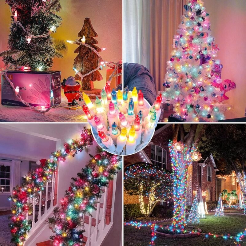 Christmas Decorations Mini String Lights,13feet 50Count Light Set on White Wire Plug in End-to-End Connectable for Indoor Outdoor Party Yard Garden Patio Home Easter Decor, Multicolored - Image 6