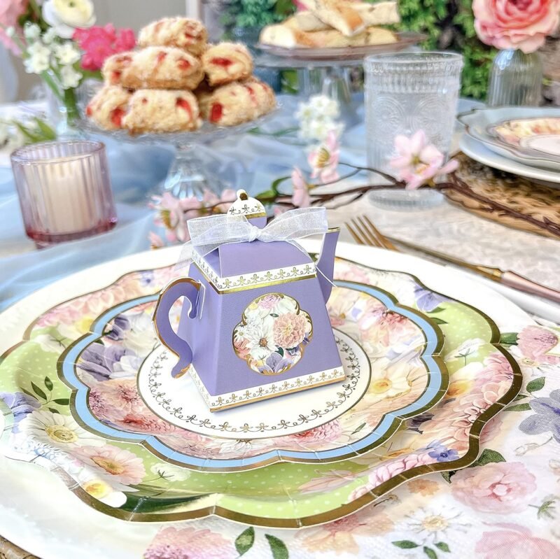 Kate Aspen Tea Party Decorations Tableware Set (62 Pc, 16 Guests), Colorful Pastel Party Supplies for Bridal Showers, Baby Shower, Garden Party, Birthdays - Image 7