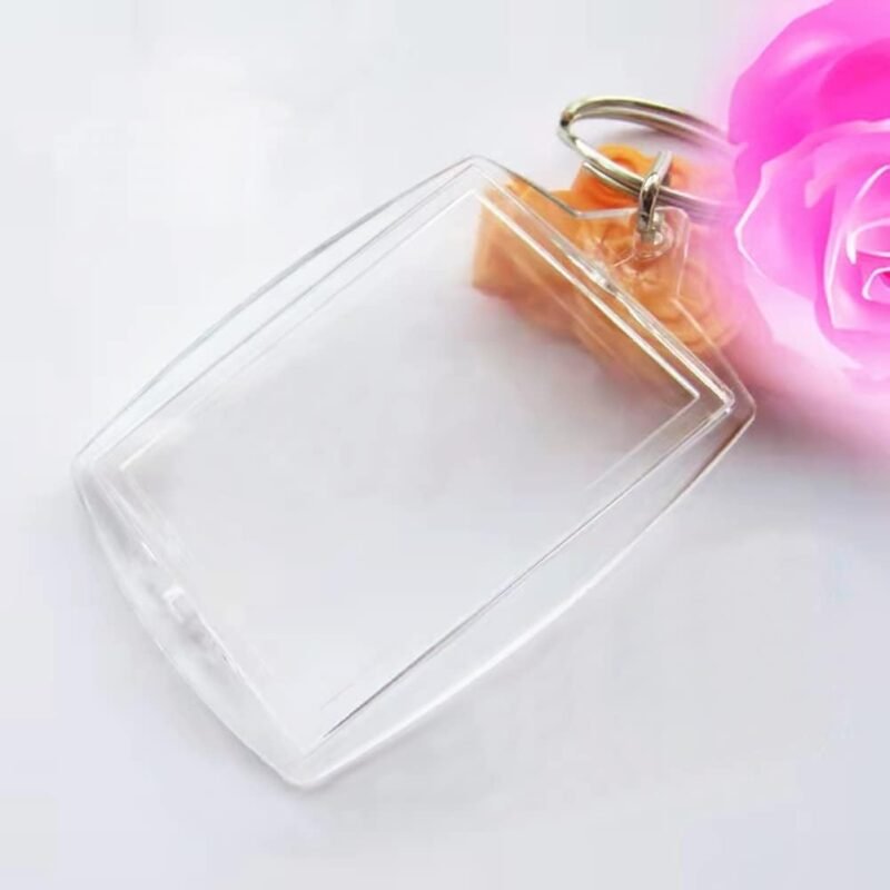 Medsuo 6pcs Double Sided Blank Picture Keychain Personalised Photo Key Fob Holder with Split Ring for Insert 4.6cm x 3.2cm Photo - Image 3