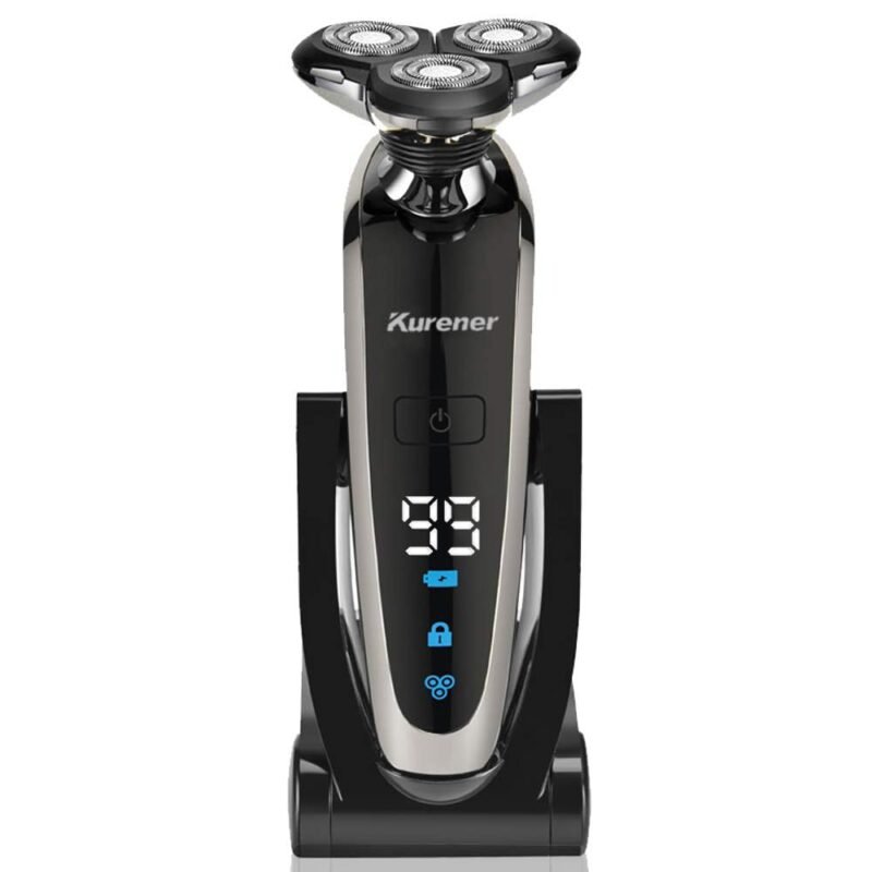 Electric Shaver Razor for Men Rechargeable 100% Waterproof Rotary for Shaving with Nose Trimmer Sideburns Trimmer Face Cleaning Brush - Image 5