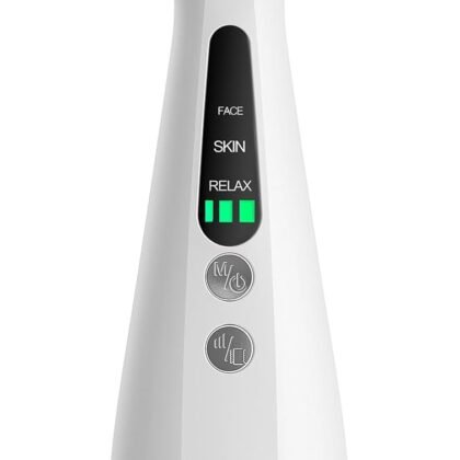 Facial and Neck Massager for Face, Neck - Skin Lifting & Firming - Wrinkle & Dark Circle Reducer - at Home Skin Care Face Sculpting Tool and Neck Massager-White