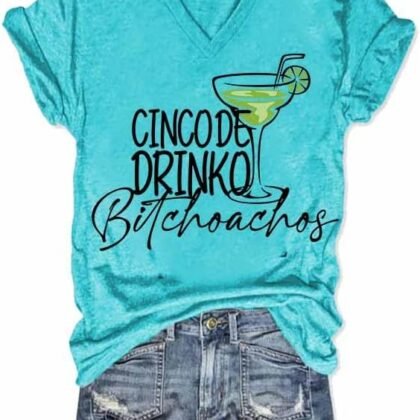 Cinco De Drinko Bitchachos Tshirt Women Cinco De Mayo Shirt Mexican Funny Tee