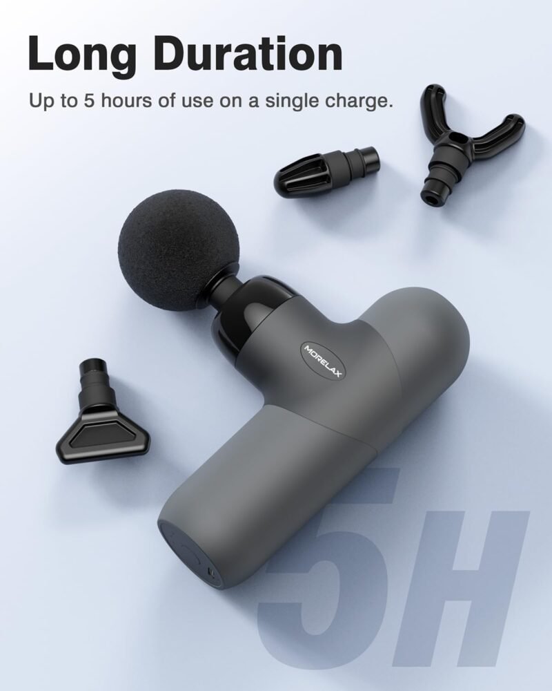 Mini Massage Gun, Percussion Muscle Massager for Back Pain Relief, Compact Sports Travel Massage Gun with 6 Massage Heads 4 Speeds, Gift for Her, Home, Athletes - Image 5