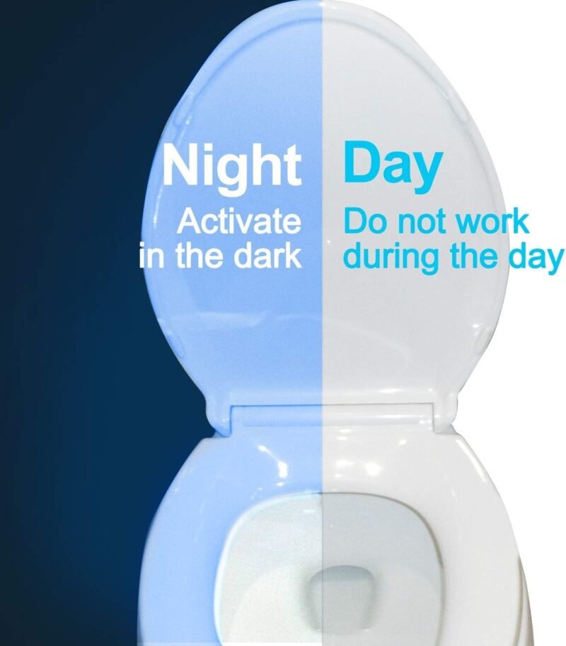 ZEZHOU Original Toilet Night Light 2 Pack, Motion Sensor Activated LED Lamp, Fun 8 Colors Changing Bathroom Nightlight Add on Toilet Bowl Seat, Perfect Decorating Gadget for Dad Adults Kids Toddler - Image 2