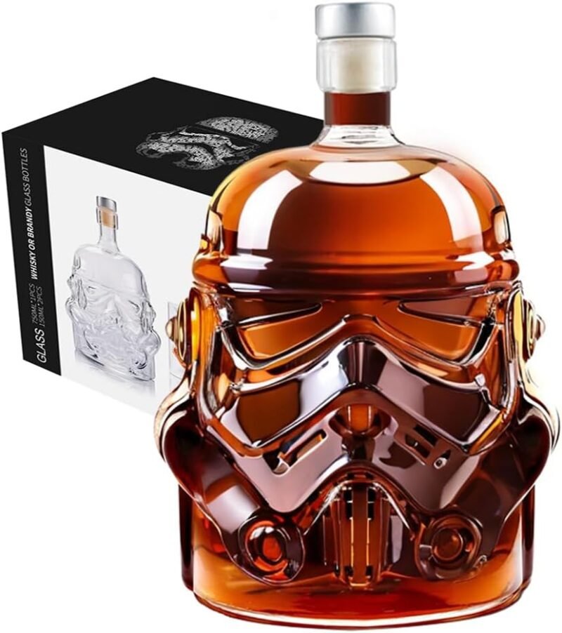 Whiskey Decanter Personalized Transparent Creative Flask Carafe Whiskey Carafe for Wine, Vodka, Liquor, Scotch, 750ml Bourbon Christmas Gifts for Men