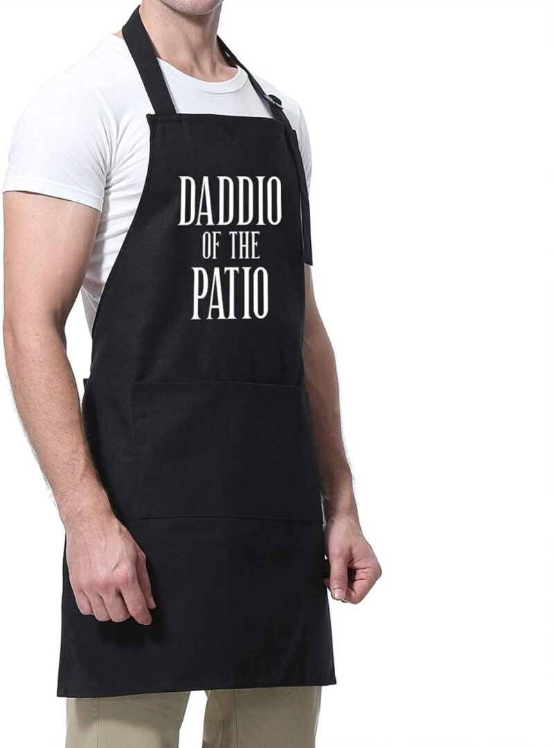 Miracu Grill Apron for Daddy - Daddio of The Patio - Dad Gifts from Daughter, Son - Funny Fathers Day, Birthday Gifts for Dad, Best Step Daddy, Father in Law - Papa Aprons for Grilling BBQ Cooking - Image 7