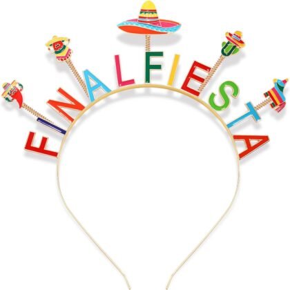 HEIDKRUEGER Cinco De Mayo Headband Funny Fiesta Hairband Mexico Charms Bopper Headbands for Mexican Fashion Hair Accessories
