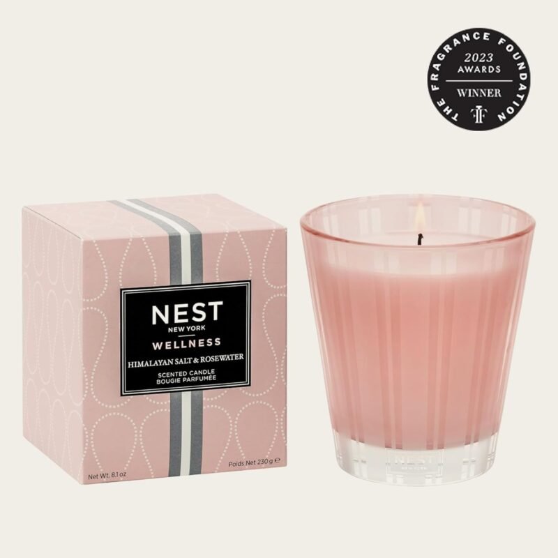 NEST New York Scented Classic Candle, Himalayan Salt & Rosewater - 8.1 oz - Up to 60-Hour Burn Time - Reusable Glass Vessel - Image 2