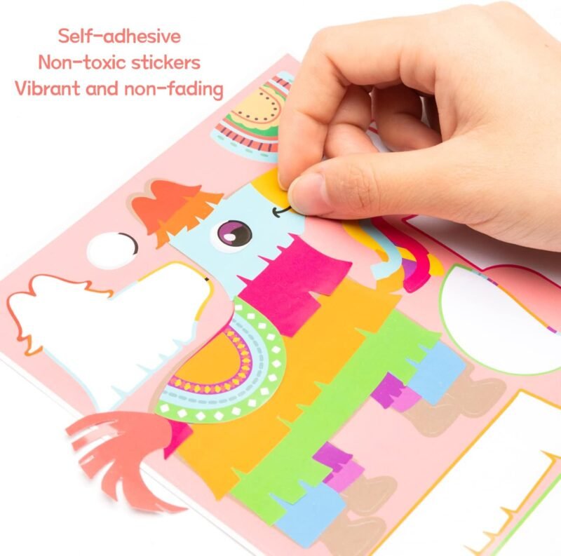 Haooryx 36Pcs Make Your Own Fiesta Stickers Sheet, Make a Face Stickers Game Mexican Fiesta Cinco De Mayo Taco Sticker Mix and Match Cactus Sticker for Kids Birthday Party Favor Gift Art Craft Rewards - Image 3