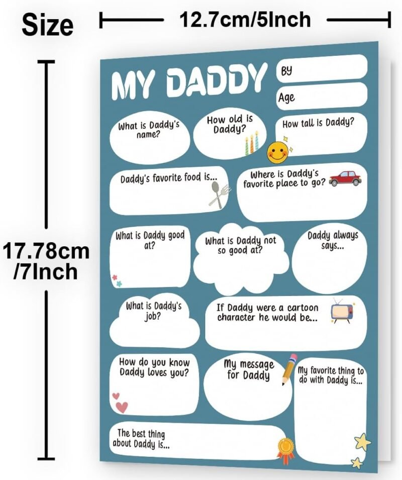 Funny Fathers Day Card & Gifts from Kids | Happy Fathers Day Card & Gifts from Daughter or Son | Dad Gift for Father's Day | Father's Day Decorations - Image 2