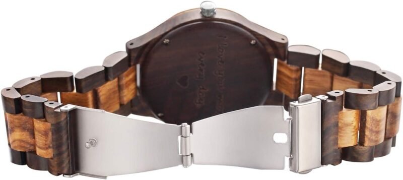 Fodiyaer Engraved Wood Watch for Men Boyfriend Husband Him As Personalized Anniversary Christmas Birthday Father Day Wooden Gifts Idea - Image 3