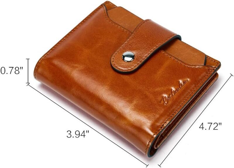 BOSTANTEN Women Leather Wallet RFID Blocking Small Bifold Zipper Pocket Wallet Card Case Purse with ID Window - Image 4