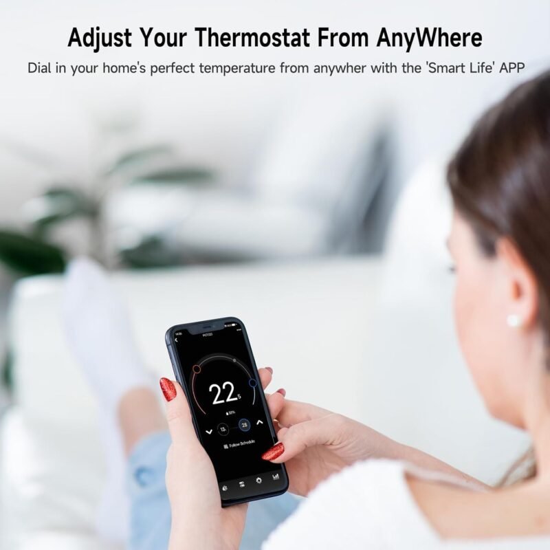 Smart Thermostat for House, WiFi Programmable Thermostat, Compatible with Alexa and Google Assistant, Remote Control Tuya/Smart Life, 𝗖-𝗪𝗶𝗿𝗲 𝗥𝗲𝗾𝘂𝗶𝗿𝗲𝗱 - Image 5