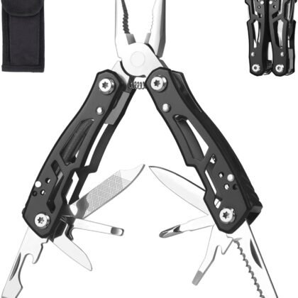 MINI Multitool Pliers, Birthday Christmas Gifts for Men Boyfriend Dad Husband Women, Pocket Knife 14-In-1, Rugged and Practical Portable Computer and Bike Gadgets, Black Camping and Survival Tools