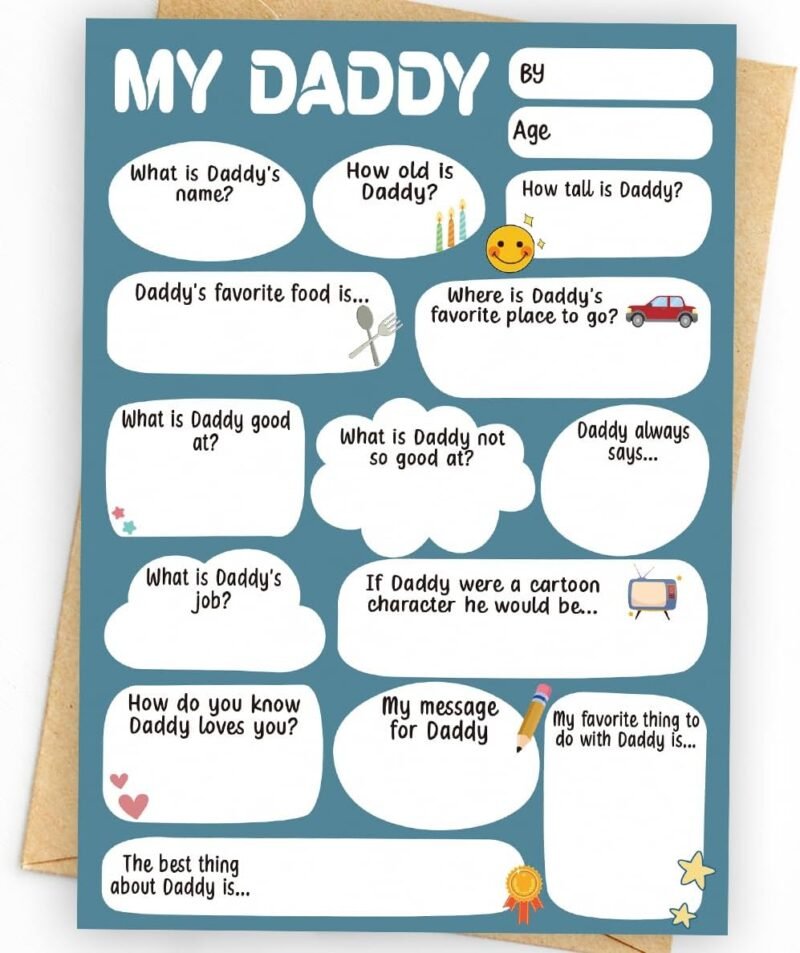 Funny Fathers Day Card & Gifts from Kids | Happy Fathers Day Card & Gifts from Daughter or Son | Dad Gift for Father's Day | Father's Day Decorations